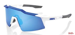 Okulary Rowerowe 100% Speedcraft Sl Matte White/metallic Blue - Hiper Blue Multilayer Mirror Lens - 2871619201