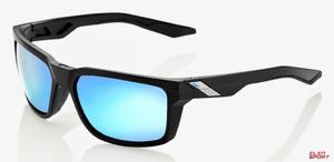 Okulary Rowerowe 100% Daze Matte Black - Hiper Blue Multilayer Mirror Lens (Szka Niebieskie Lustrzane Wielowarstwowe, Lt 15%) - 2868276860