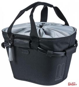 Kosz Na Kierownic Basil Noir Carry All Front Basket Kf 15L, Czarny + Pytka Mocujca Do Kosza Basil Klickfix Adapter - 2868277267