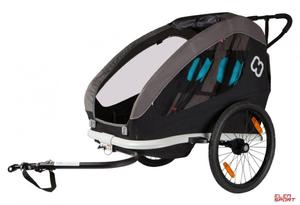 Przyczepka Rowerowa dla Dziecka Hamax Traveller Twin Black/Grey Czarna/Szara - 2868734903