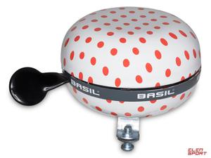 Dzwonek Rowerowy Basil Big Bell Polkadot 80mm, White/red Dots - 2868277181