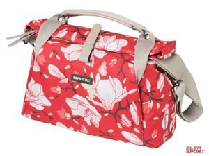 Torba Na Kierownic Basil Magnolia City Bag 7L, Wodoodporny Poliester, Poppy Red + Pytka Mocujca Do Kosza Basil Baseasy + Klickfix Adapter - 2868277242