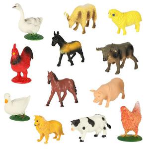 Figurki zwierzta zagrodowe farma zestaw krowa ko 12szt - 2878285098