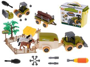 Gospodarstwo rolne farma traktor maszyny rolnicze zwierzta zagroda konie + rubokrt - 2878285480