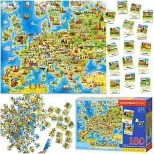 CASTORLAND Puzzle edukacyjne ukadanka Mapa Europy 212 elementw 7+ - 2878285899