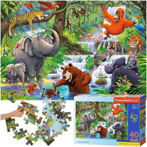 CASTORLAND Puzzle 40 ukadanka elementw Maxi Jungle Animals - Zwierzta z Dungli 4+ - 2878285903