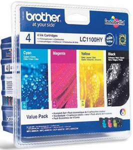 Wkad atramentowy MULTIPACK 4 kolory Brother LC1100HYVALBP - 2827664685