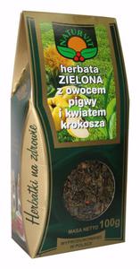 Herbata zielona z pigw i krokoszem 100g Natur-Vit - 2827423473