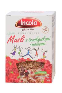 MUSLI Z TRUSKAWKAMI I MALINAMI- Jaglano-gyczane z liofilizowanymi owocami 280G Incola - 2827423533