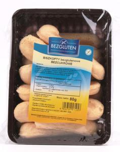 Biszkopty bezglutenowe bez cukru 80g Bezgluten - 2827423019