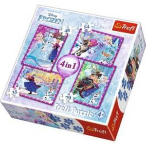 Puzzle 4w1 Zimowe szalestwo - Frozen - 2862527454