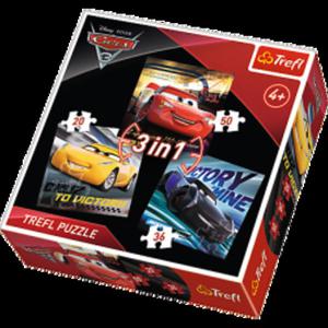 Puzzle 3w1 Legendy wycigu - Cars 3 - 2862527456