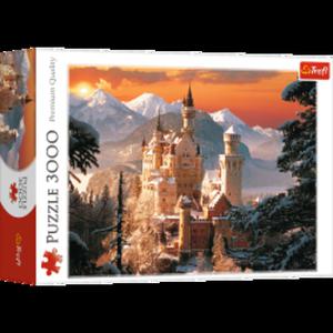 Puzzle 3000 el. Zimowy Zamek Neuschwanstein, Niemcy - 2862527787