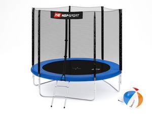 Trampolina 8ft (244cm) z siatk zewntrzn Hop-Sport -3 nogi - 8ft (244cm) \ niebieski - 2858111009