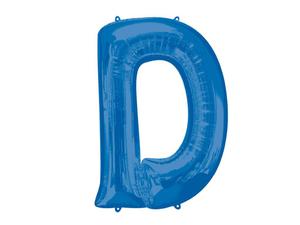 Balon foliowy niebieska litera D - 60 x 83 cm - 1 szt. - 2856169667
