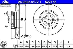 tarcza hamulcowa ATE PowerDisc - przd - 258 mm - 2829826317