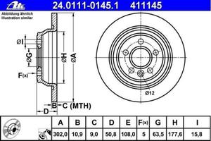 tarcza hamulcowa ATE - ty - 302 mm - 2829829344