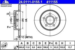 tarcza hamulcowa ATE - ty 265mm - 2829829375