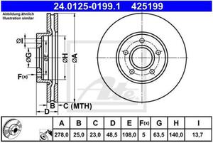 tarcza hamulcowa ATE - przd 278 mm - 2829830297