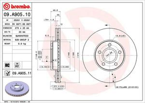 tarcza hamulcowa Brembo - przd 278mm - 2850963176