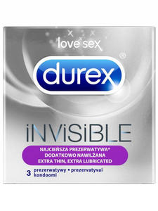 Durex Invisible - ciekie, dodatkowo nawilane (3 szt.) - 3 szt. - 2854932063