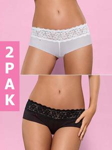 Obsessive Lacea szorty DWUPAK - czarne i biae - koronkowy mir - Szorty - 2848095525