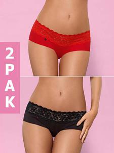 Obsessive Lacea szorty DWUPAK - czarne i czerwone - wytwornie i stylowo - Szorty - 2848095526