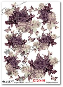 Papier do decoupage Asket ED 049 Rane kompozycje - sepia - 2850354560