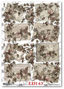 Papier do decoupage Asket ED 143 Delikatne re i listy - 2850354653