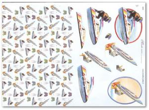 Papier do decoupage 3D Mireille E650 Sporty wodne