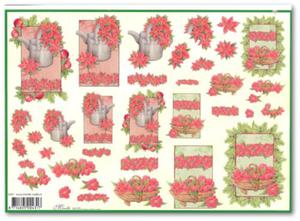 Papier do decoupage 3D Mireille X401 Poinsettia w koneweczce - 2850354853