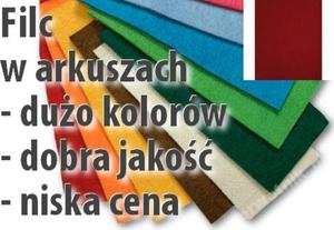 Filc arkusz DECORA bordowy 20x30 - 2850356151