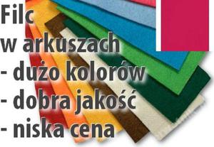 Filc arkusz DECORA malinowy 20x30 - 2850356158