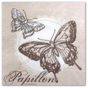 Serwetka do decoupage 3566m Motyle dwa papillon - 2858395389