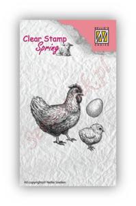 Stempel akrylowy Nellie's Choice Clear Stamp SPCS004 SPRING Kura kurczak i jajo - 2859966760