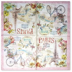 Serwetka do decoupage 3718 Paris, Paris rowerem zwiedzany - 2859967176