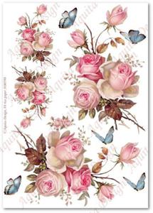 Papier ryowy do decoupage Aquita AD0598 Re vintage i motyle - 2868332240