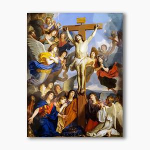 Ukrzyowany Chrystus z anioami, nowoczesny obraz religijny plexi - 2859961962