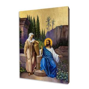 Jezus i Samarytanka, ikona religijna - 2872908959