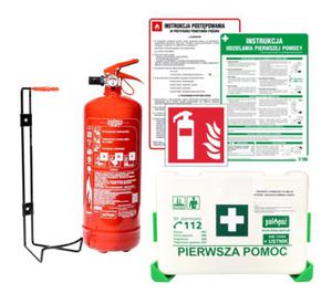 Zestaw START2 : Ganica proszkowa 2kg , wieszak, apteczka, instrukcja PPO , instrukcja medyczna , znak ganicy - 2872981151