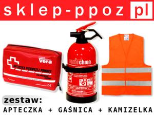 Zestaw samochodowy: APTECZKA + KAMIZELKA + GANICA - 2827619165