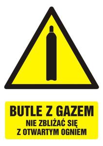 Znak: Butle z gazem - nie zblia si z otwartym ogniem