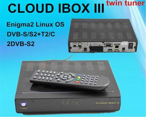 Tuner Cloud iBox III Twin Tuner DVB-S/S2+T2/C Linux Enigma 2 HD - 2859859018