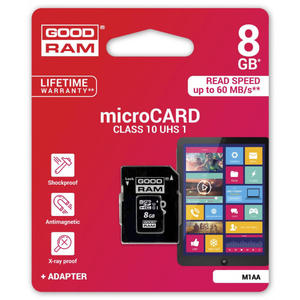 Karta pamici microSD 8GB UHS I Goodram z adapterem - 2859859690