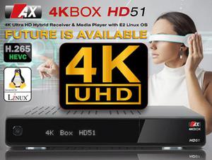 OPTICUM ENIGMA 2 4K BOX HD51 AX TECHNOLOGY LINUX DVB-S2X FULL HD UHD HEVC - 2859859699