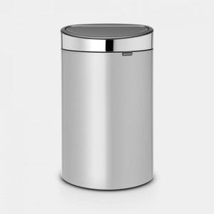 Kosz Touch Bin New 40 l metaliczny szary, pokrywa stal polerowana - Brabantia - 2877470955