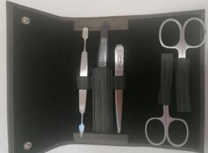 Zestaw do manicure 5 cz. stal niklowana, grafitowe etui typu folder - Erbe Solingen - 2877267571